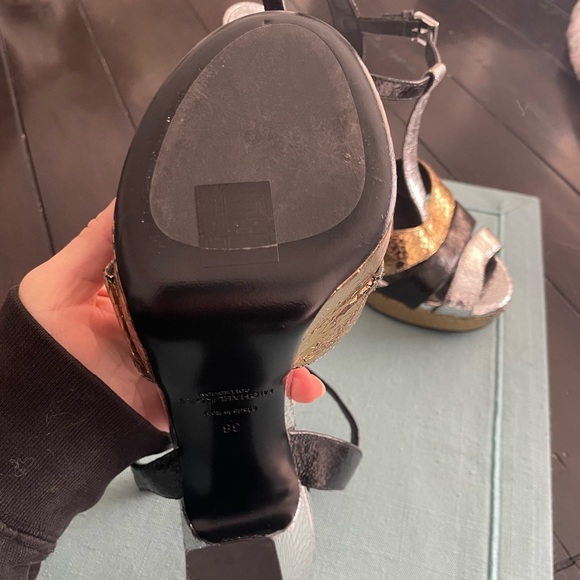 Michael Kors Strappy Platform Heel - Black Gold and Silver - Picture 7 of 9